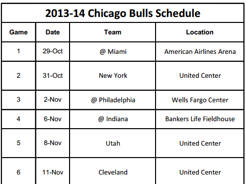 stormofdesigns: Chicago Bulls Preseason Schedule 2015