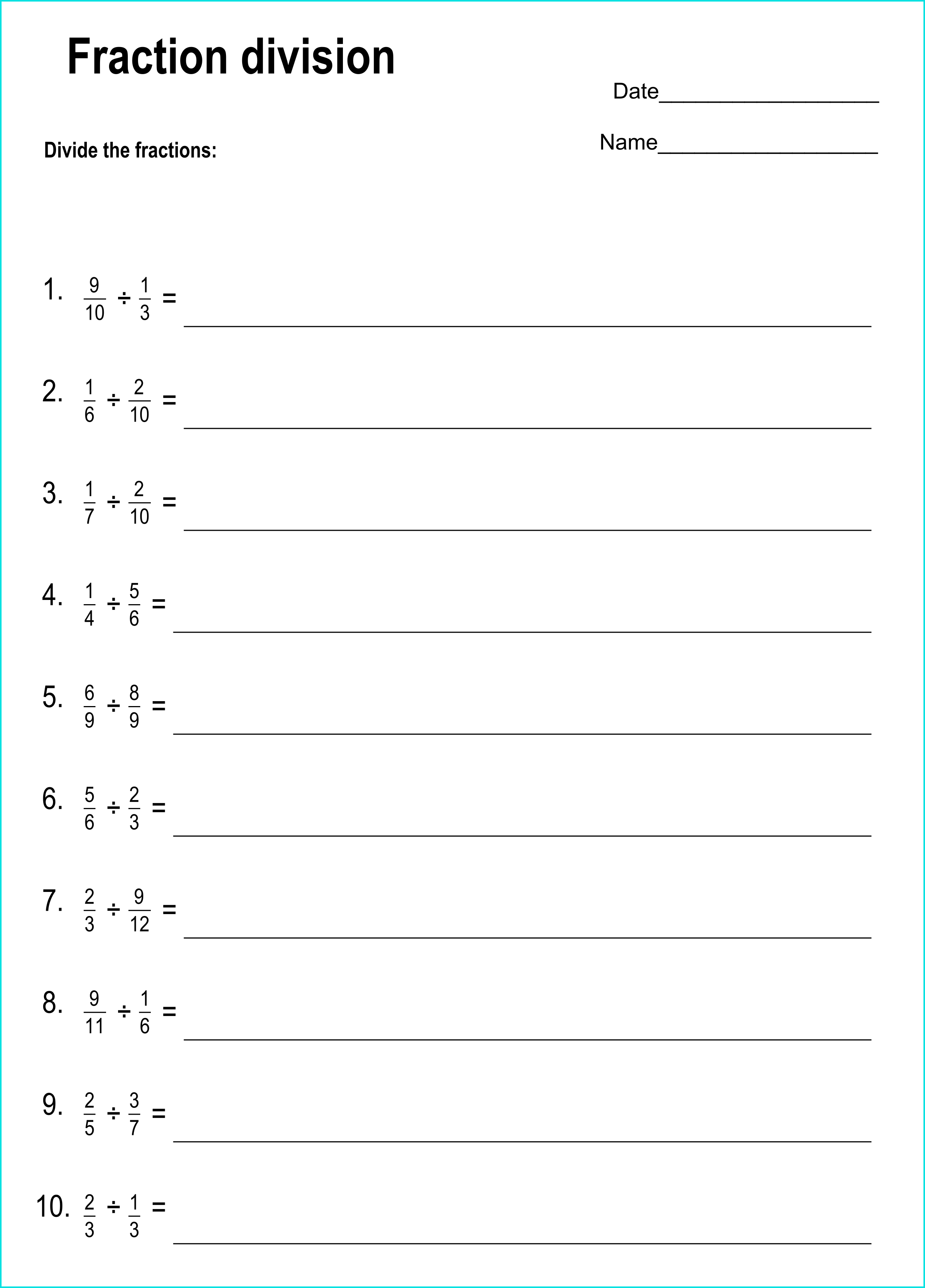 Division As Fractions Worksheets Dev Onallcylinders